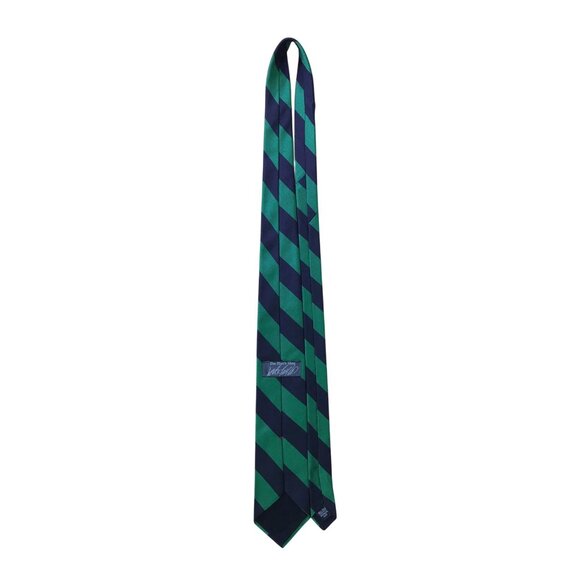 The Mans Shop Lord & TaylorGreen & Navy Silk Striped Tie Silk Classic - Picture 6 of 8